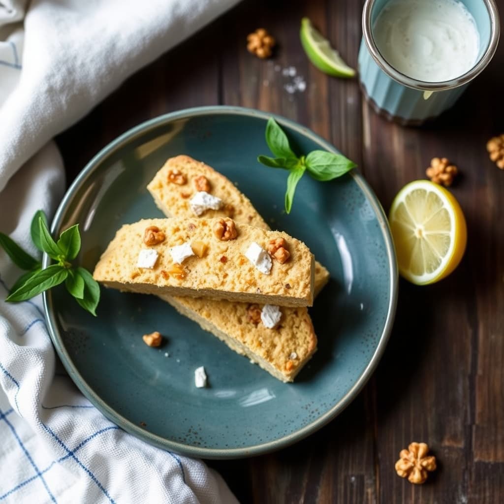 Sitron- og valnøttbiscotti