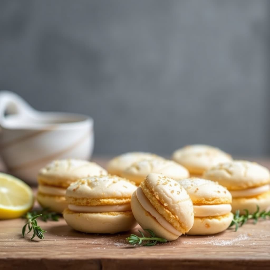 Sitron-rosmarinmakroner