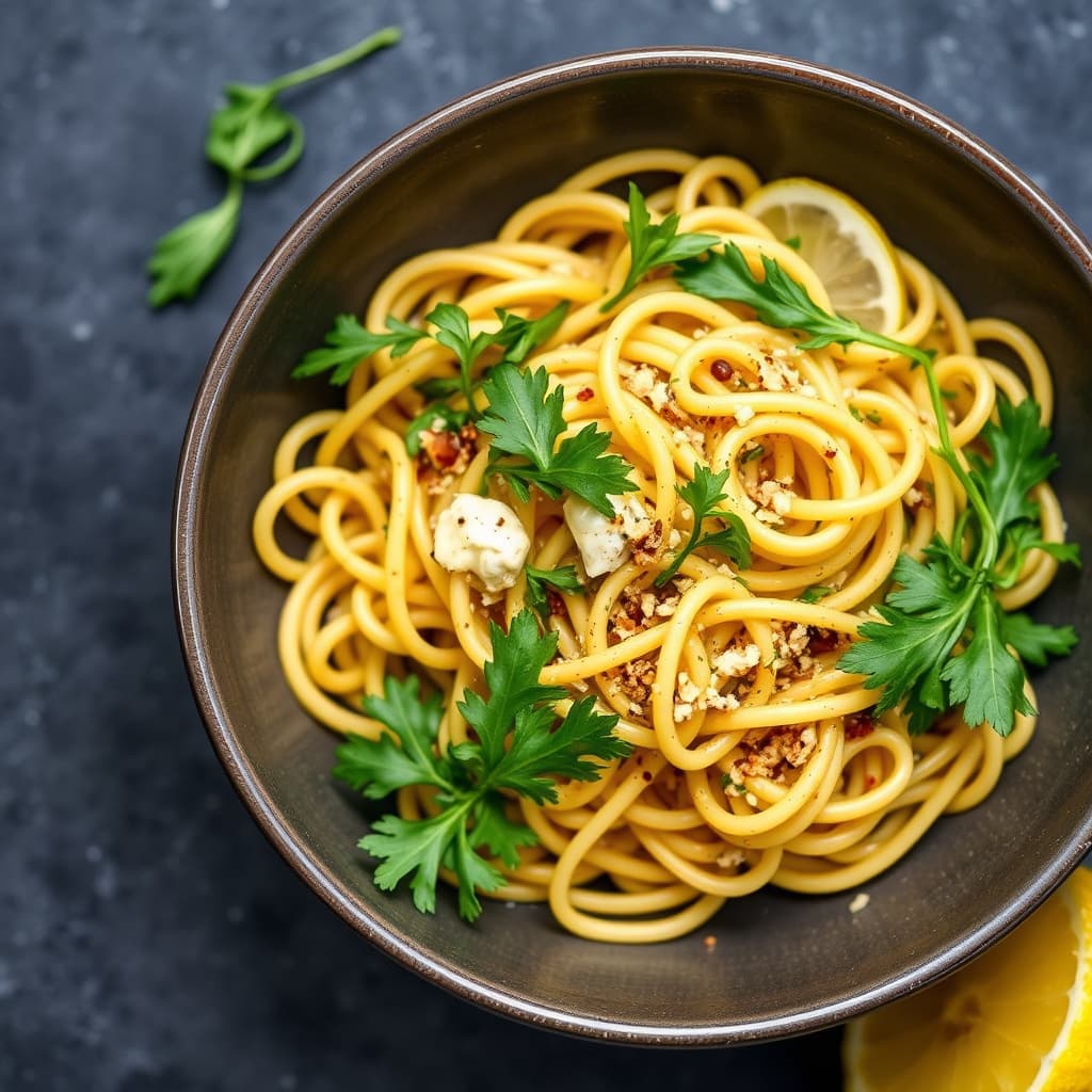 Sitronfusilli med ruccola
