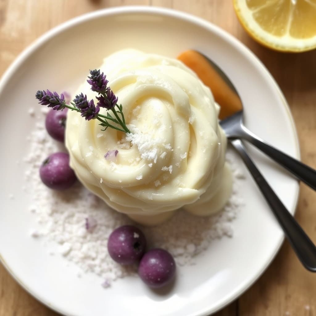 Sitronkrem + lavendelsukker