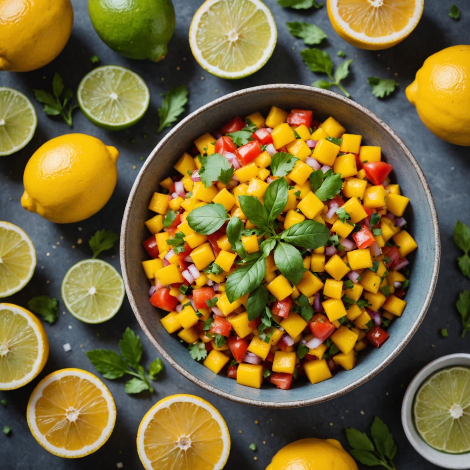 Sitronzest- og mangosalsa