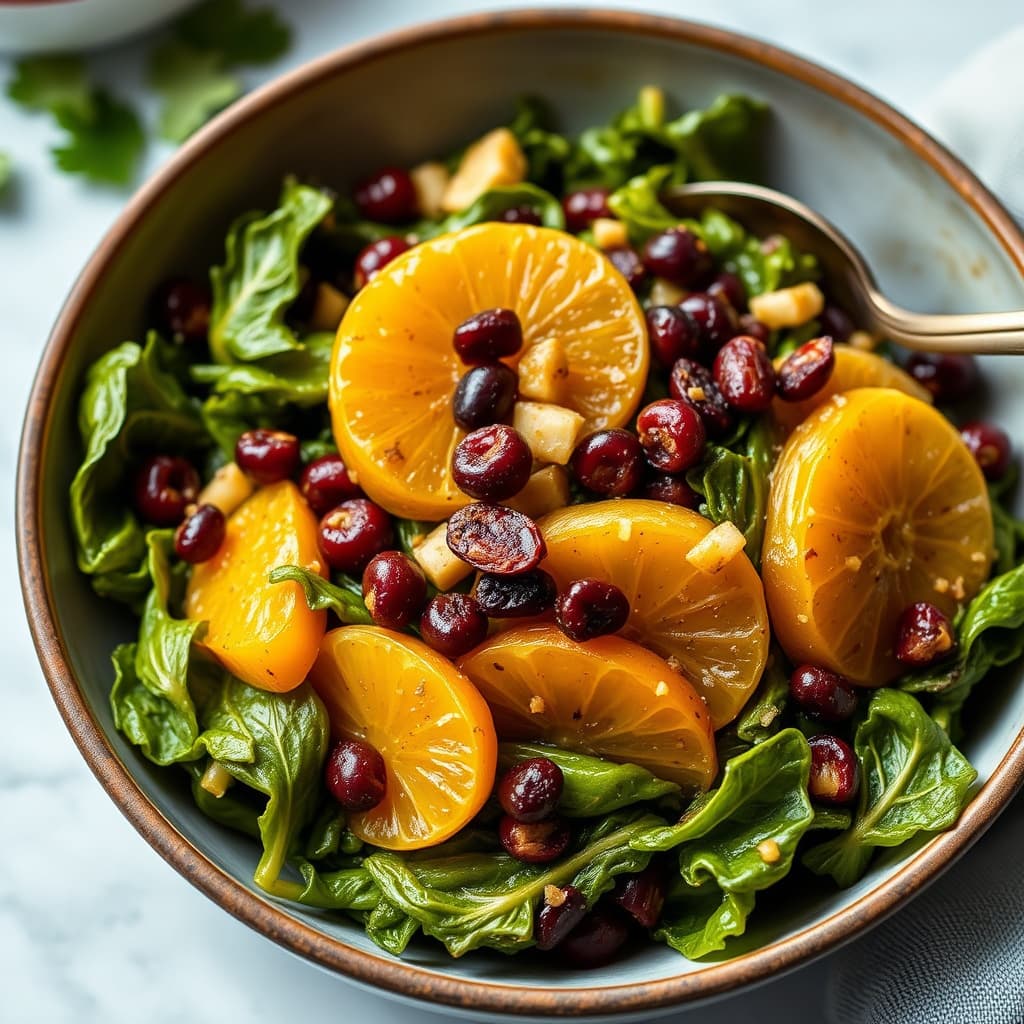 Sitrus- og collardsalat med rosiner – en oppfriskning