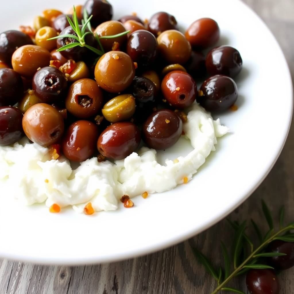 Sitrus- og krydrede blandede oliven