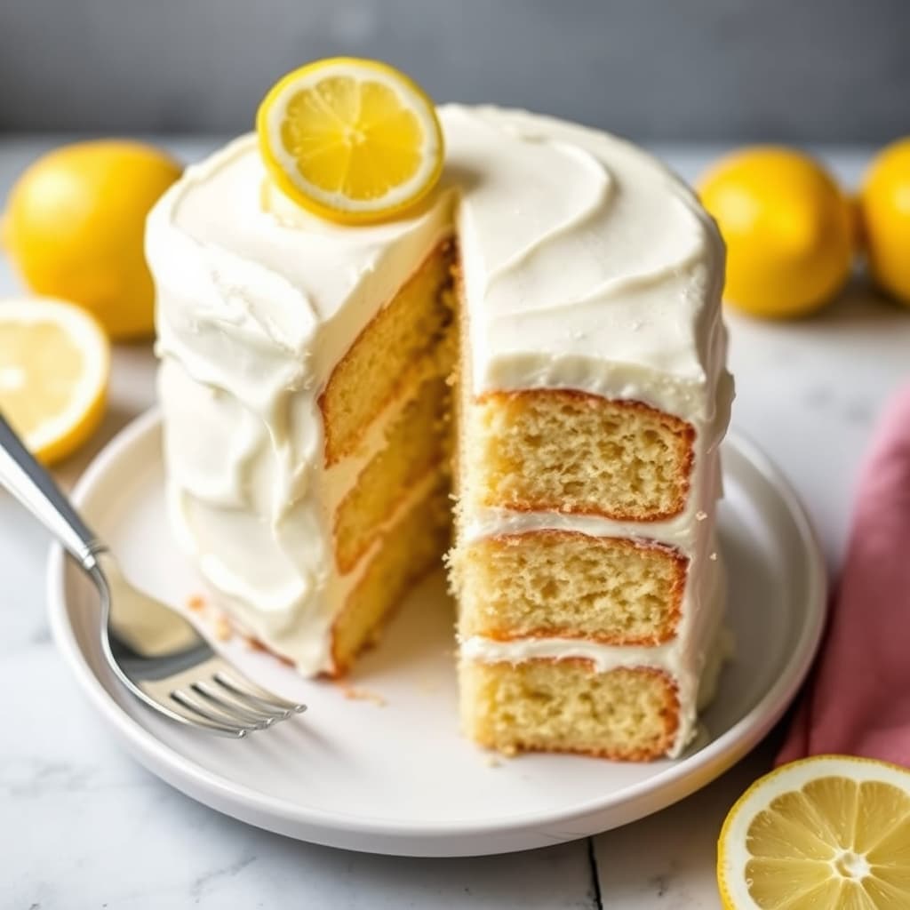 Sitruslagkake med sitronkremglasur