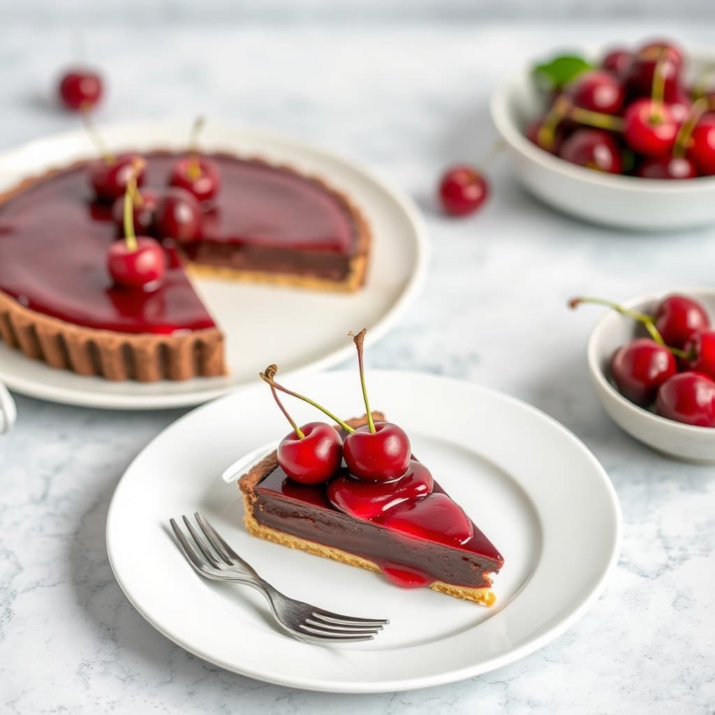 Sjokolade-kirsebærtærte
