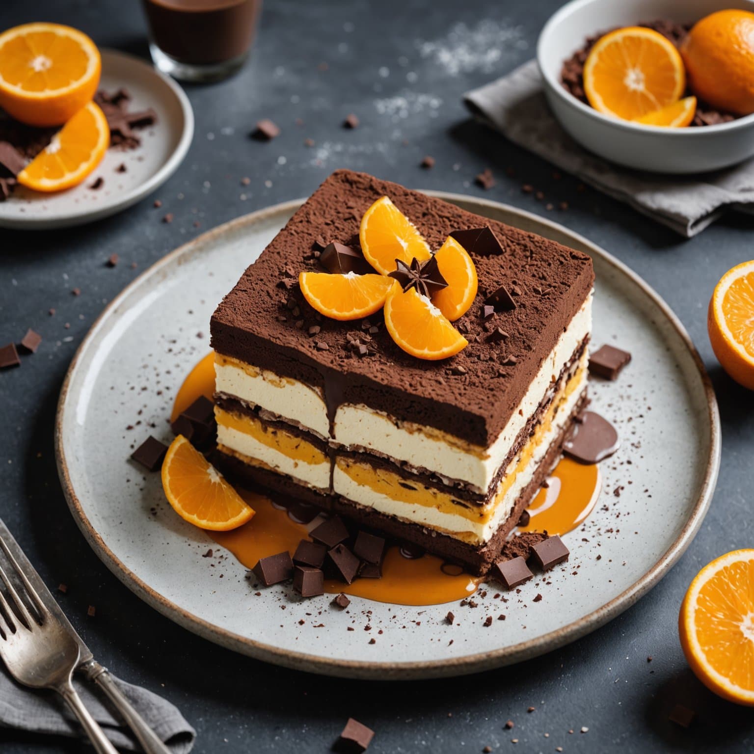 Sjokolade- og appelsintiramisu