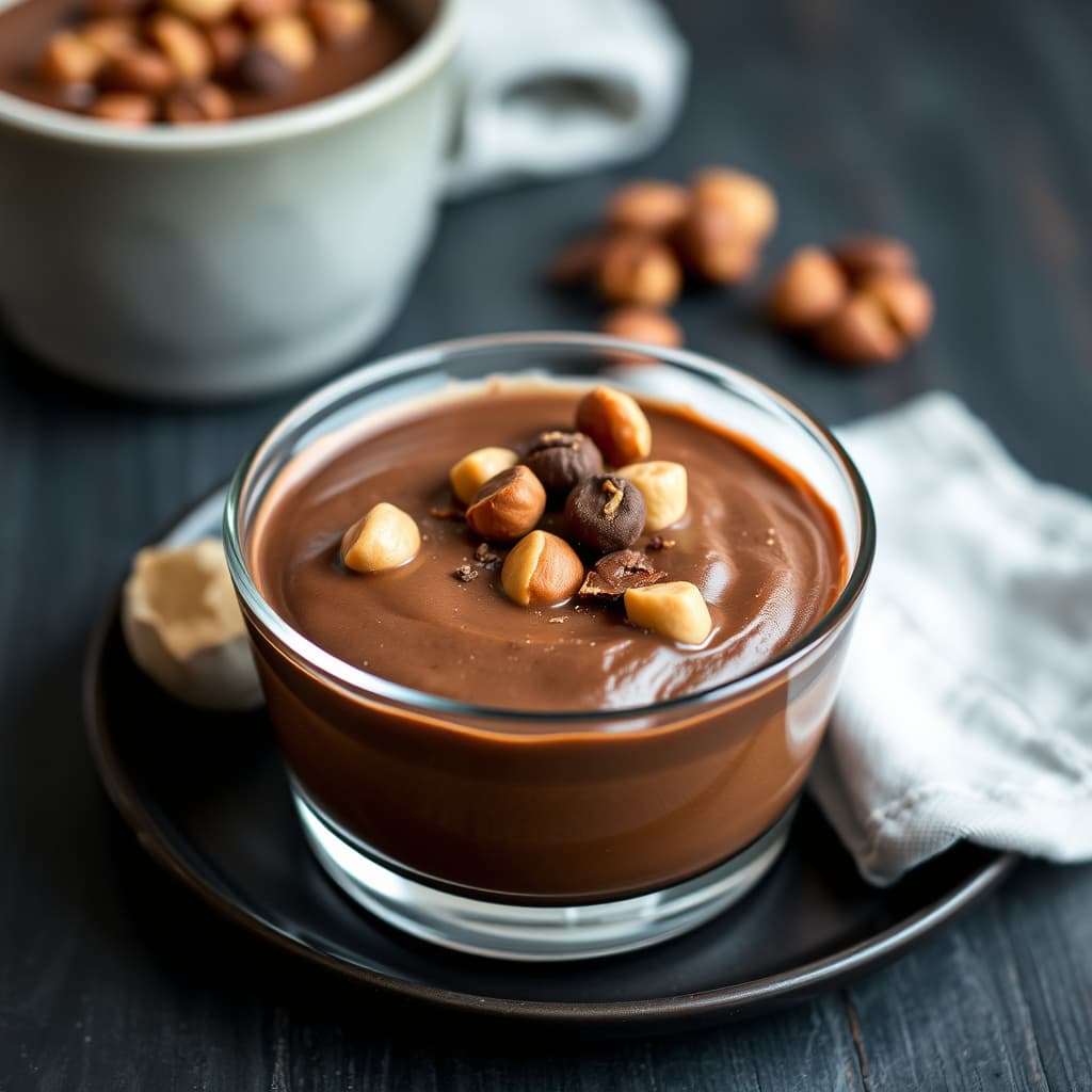 Sjokolade- og hasselnøttpudding