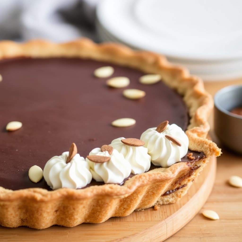 Sjokolade- og mandeltærte