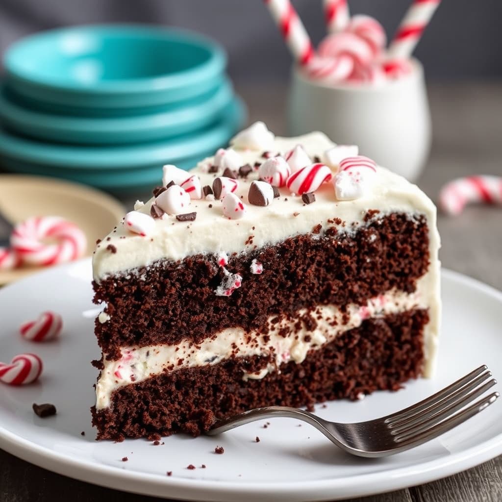 Sjokolade- og peppermynteiskremkake