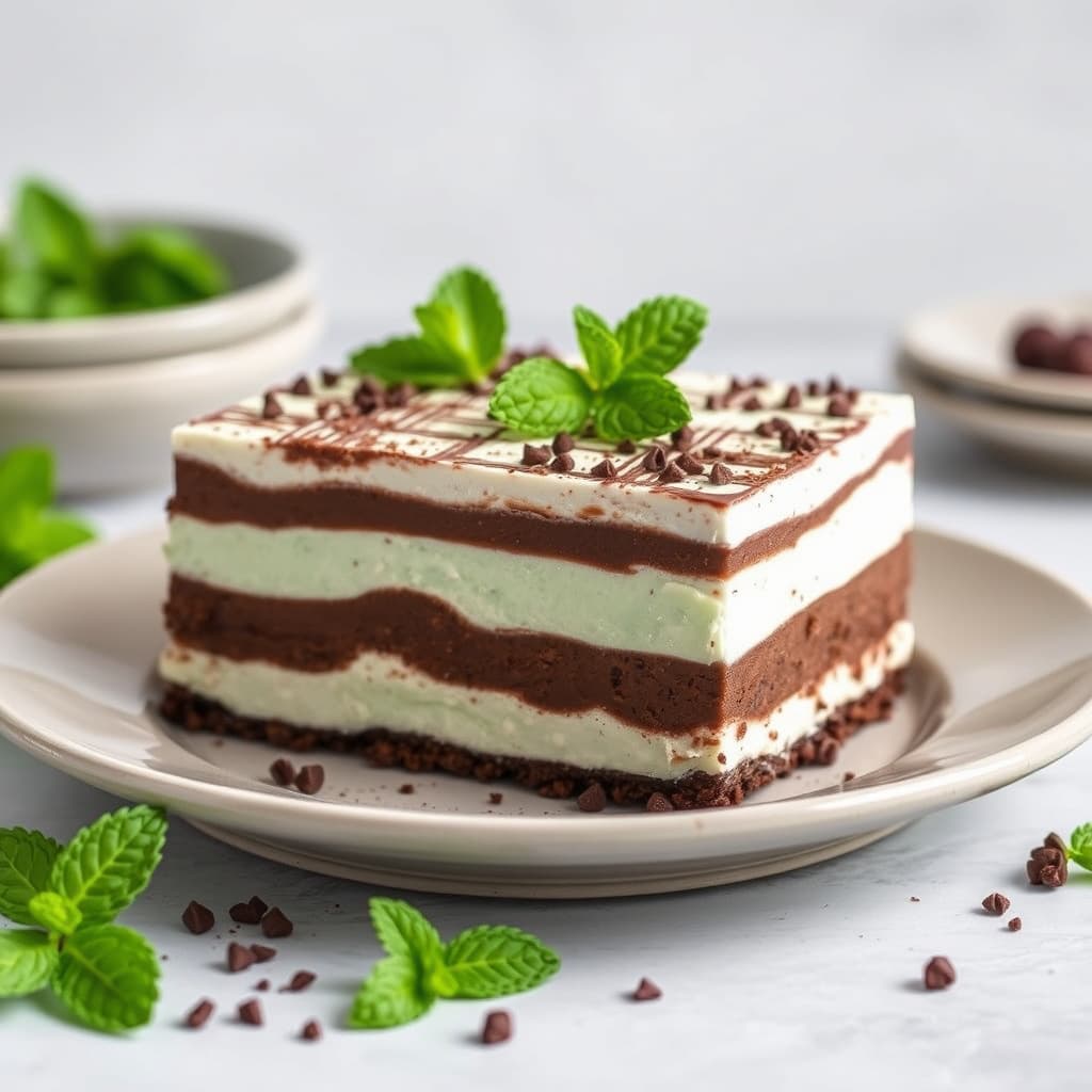 Sjokoladebelagt myntesmakende iskremterrine