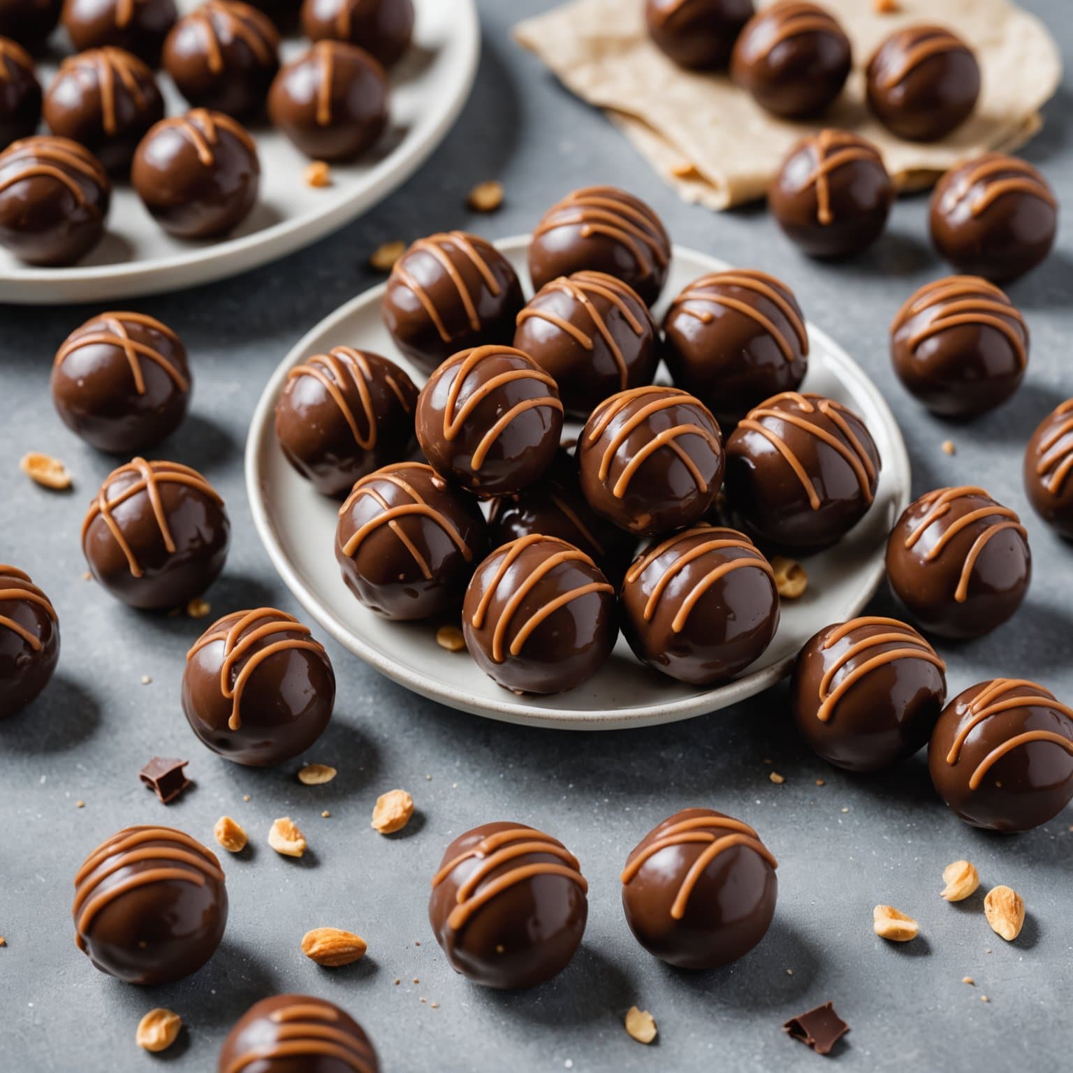 Sjokoladebelagte peanøttsmørkuler