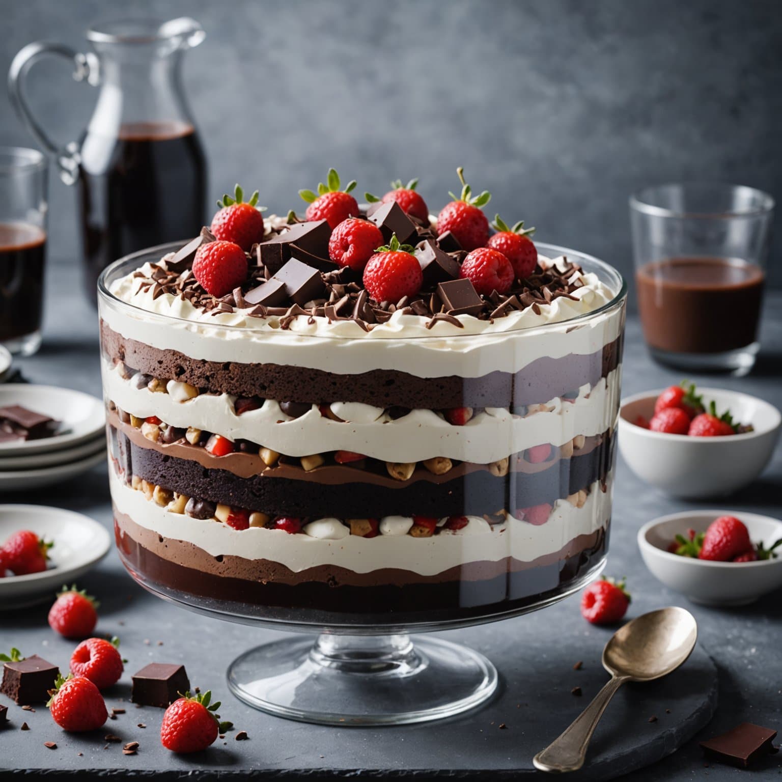 Sjokoladebrunebrownie-trifle