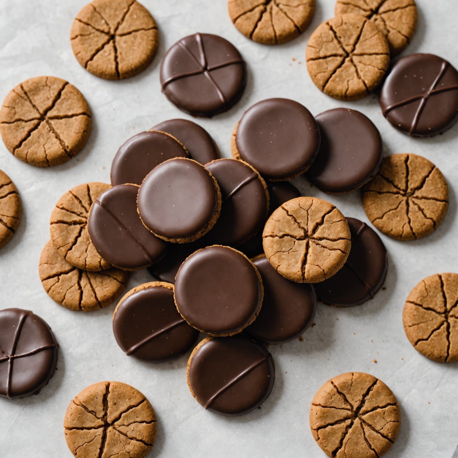 Sjokoladedekorerte ingefærkjeks