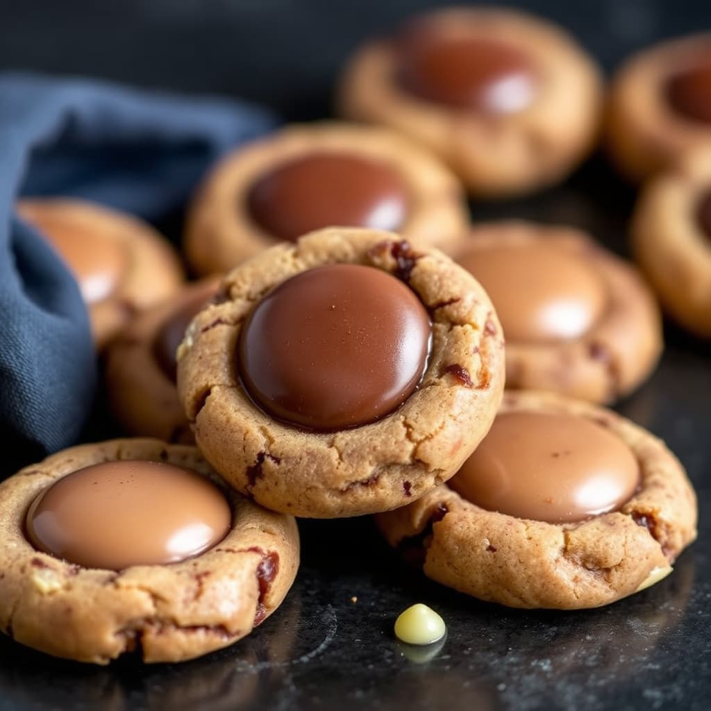 Sjokoladedropskaker med karamellisert hvit sjokoladefyll