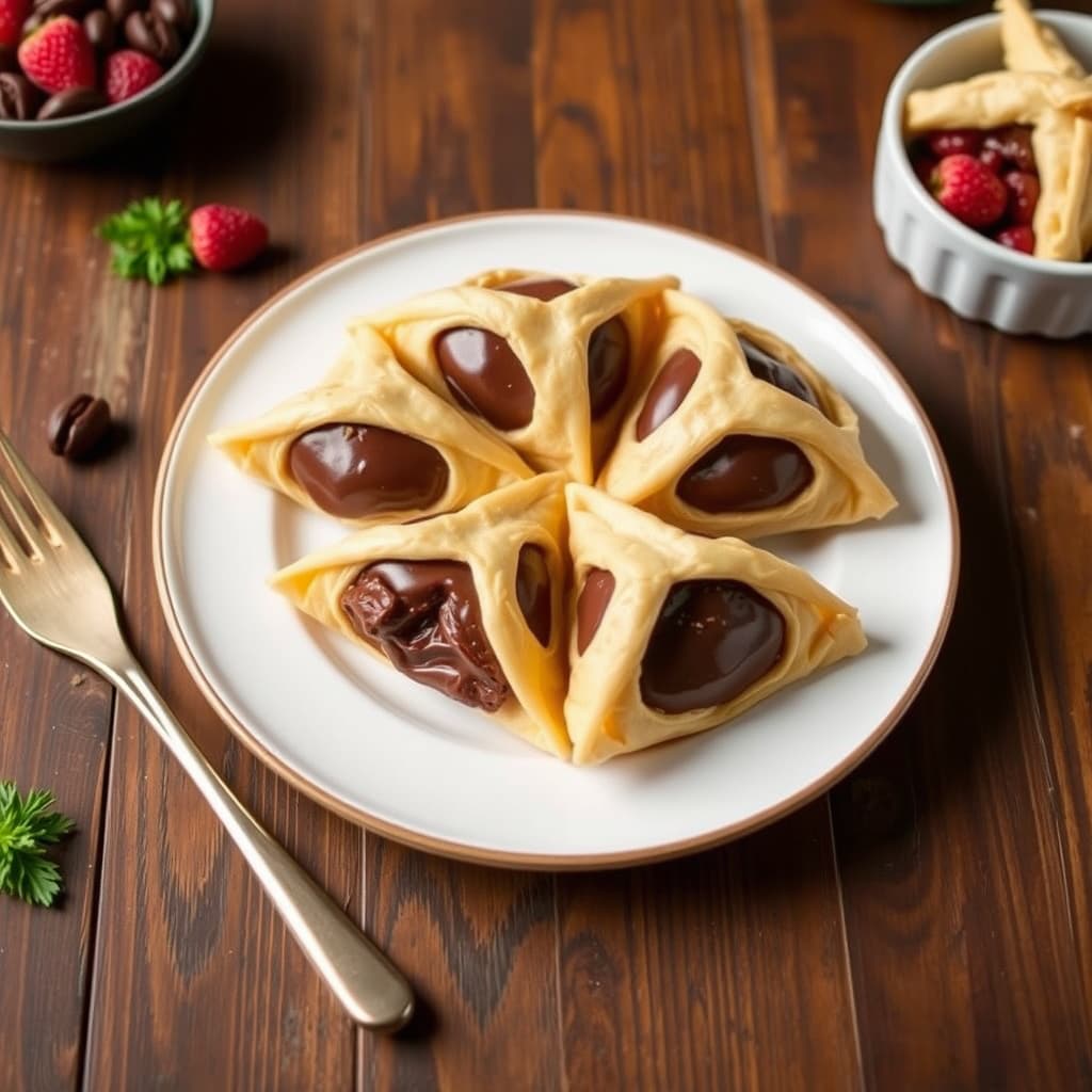 Sjokoladefylte filodeigposer
