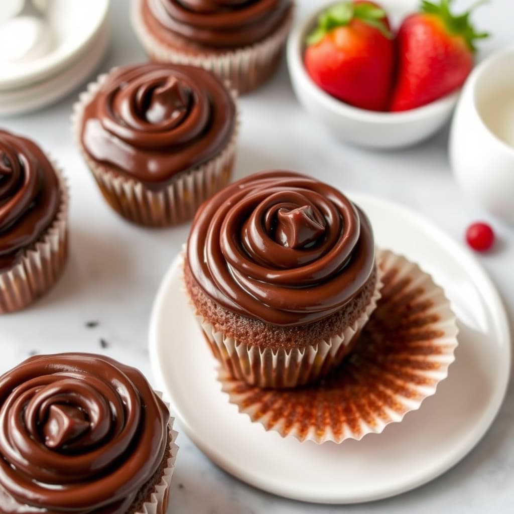 Sjokoladeglassert muffins