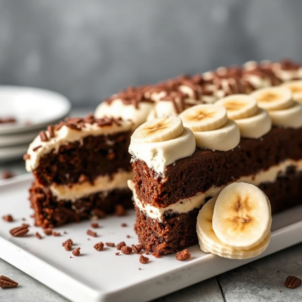 Sjokoladekake med banan- og kremfyll