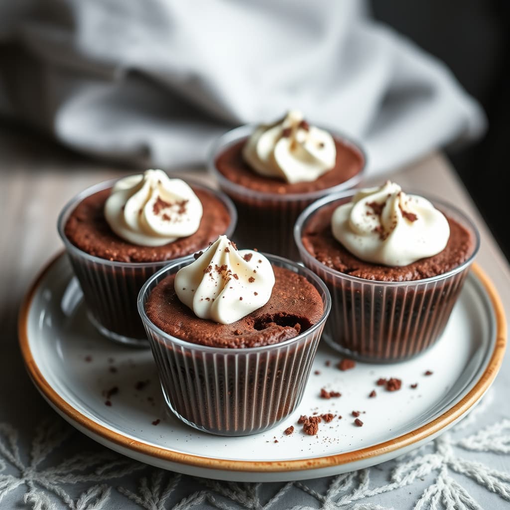 Sjokoladekaker med svampemousse