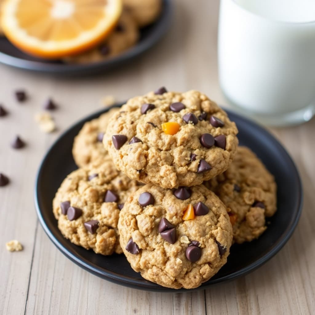 Sjokoladekjeks med appelsin og havregryn