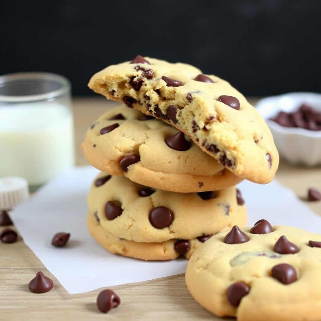 Sjokoladekjeks med sjokoladebiter, kortbrød, jeg