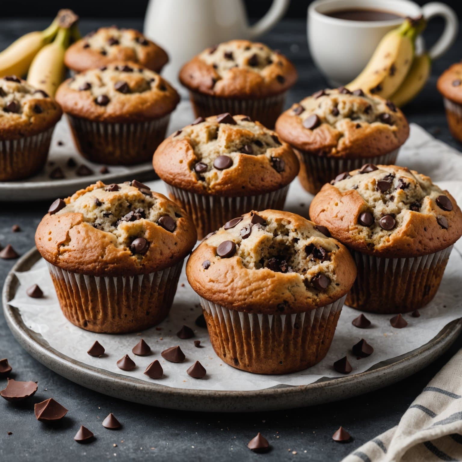 Sjokoladeknapper bananmuffins