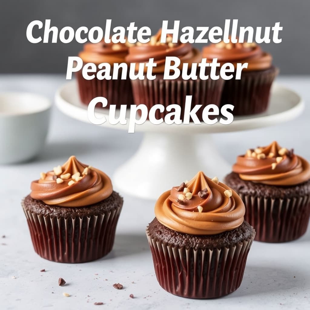 Sjokoladekrem med hasselnøtt og peanøttsmørcupcakes