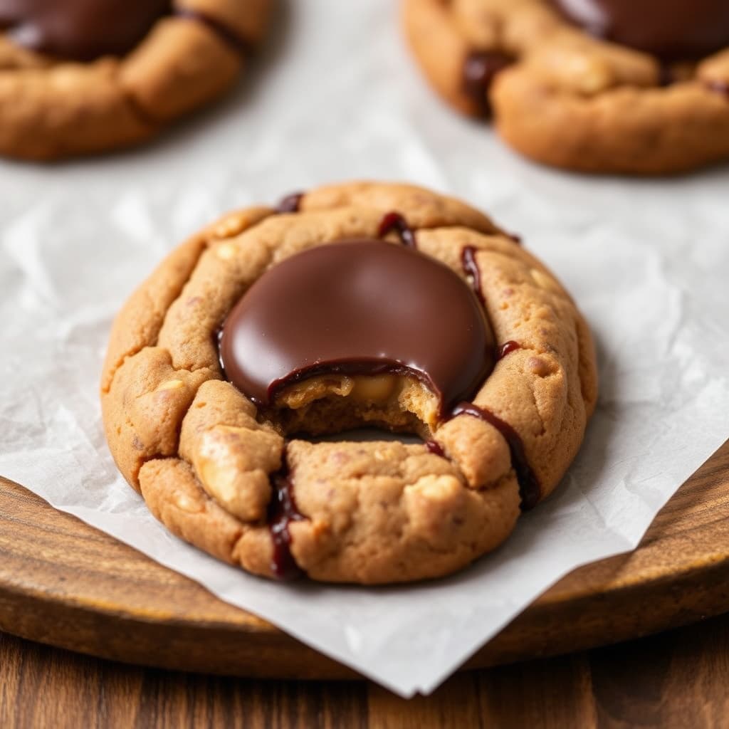 Sjokoladekrem- og peanøttsmør-trykk-kjeks