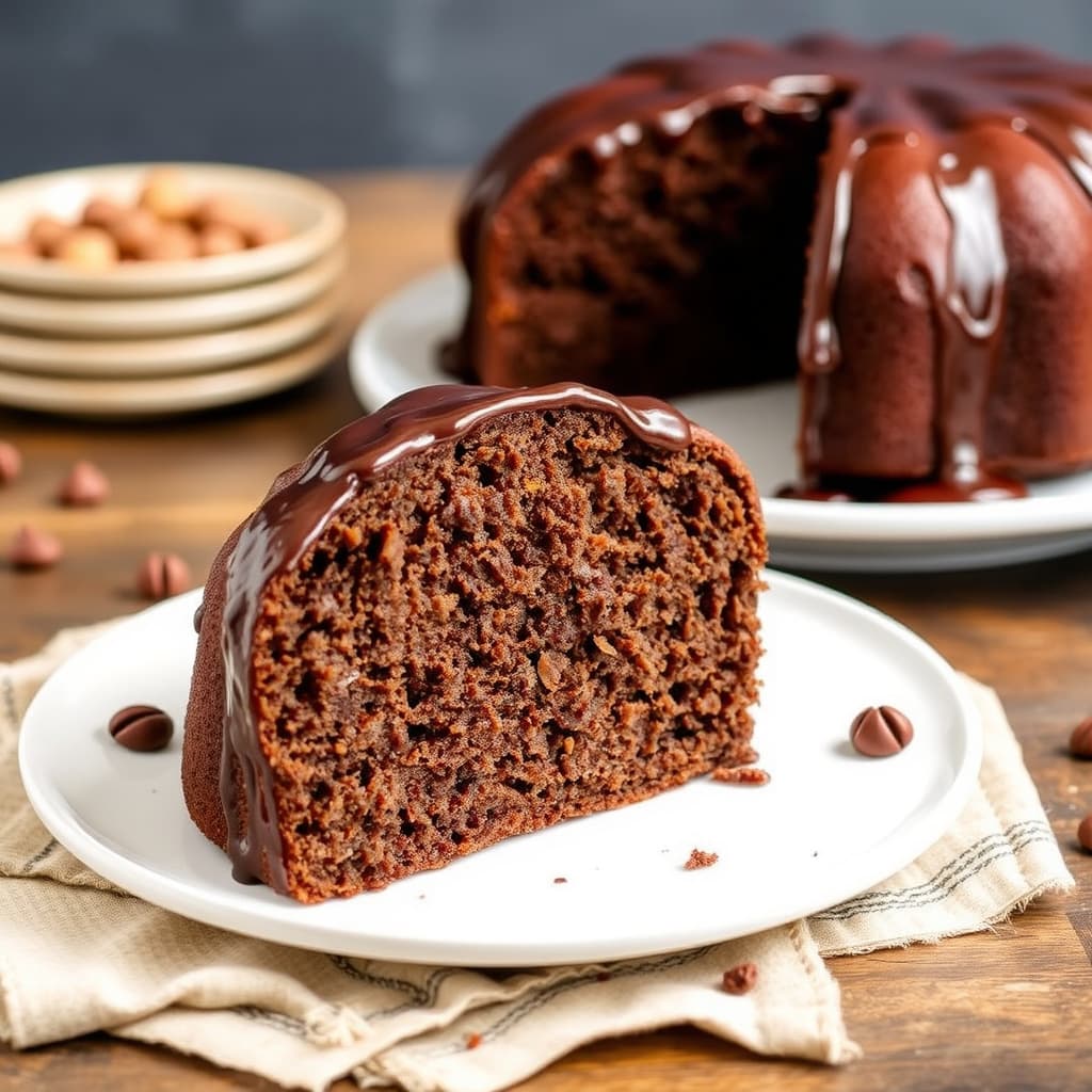 Sjokoladekremet hasselnøttkake med blank sjokoladetrekk