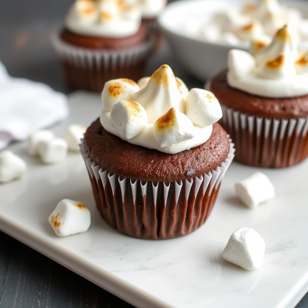Sjokolademarshmallow-muffin