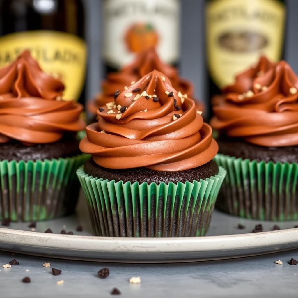 Sjokoladestout og irsk krem-likørcupcakes