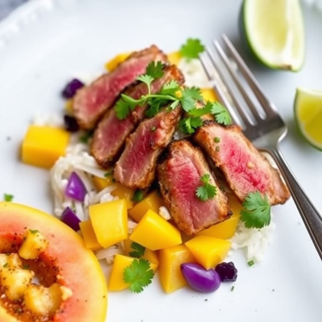 Sjørt tunfisk med mango: Salsa-Ca Tu Chien