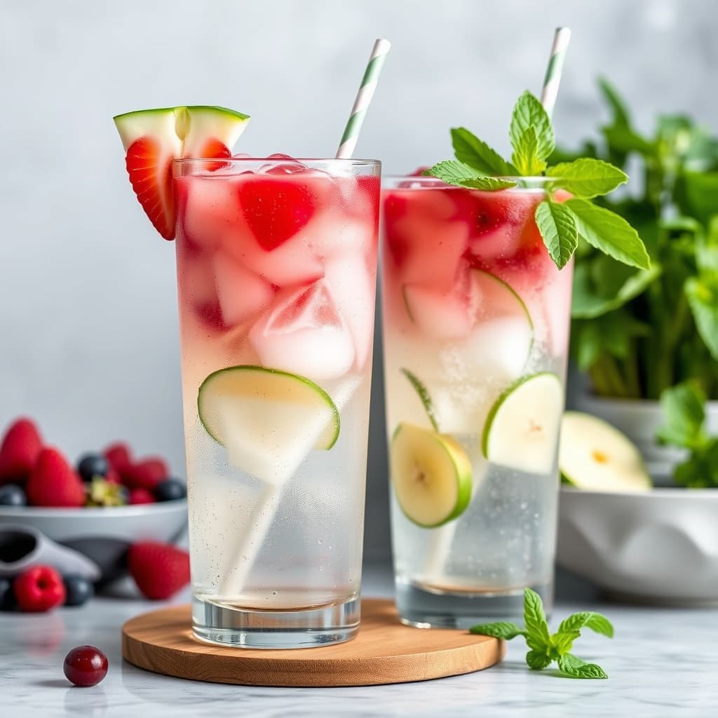 Skinnende lagdelte aguas frescas