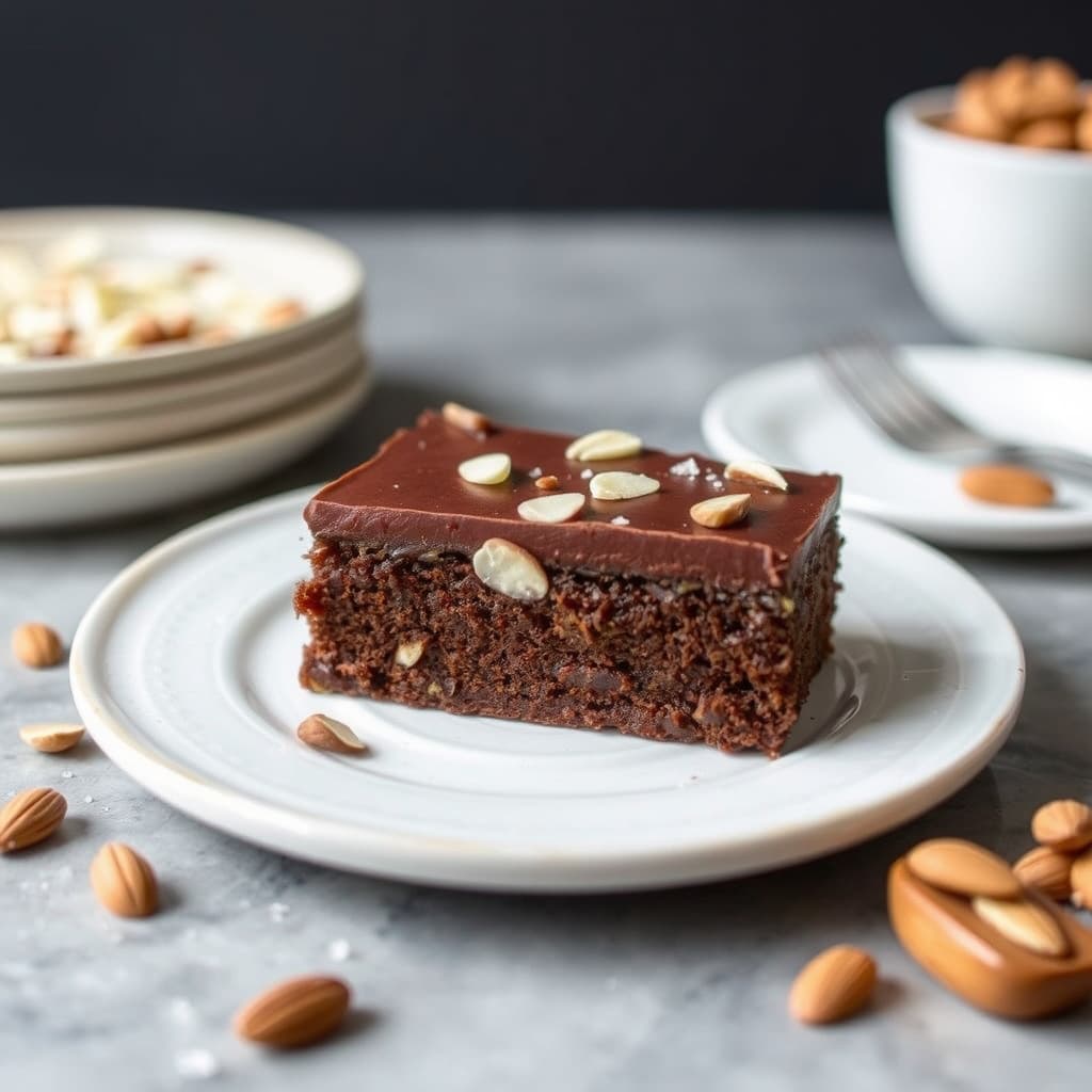 Skivede mandler Passover-fudgekake