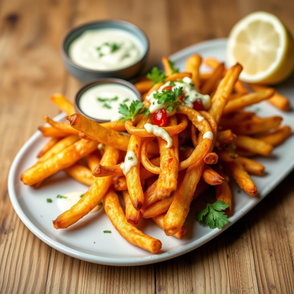 Skruestikkfrites med trøffel-aioli