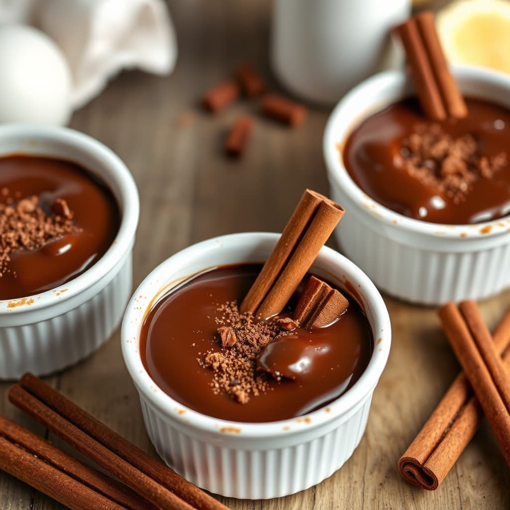 Smeltet sjokolade- og kanelpoter