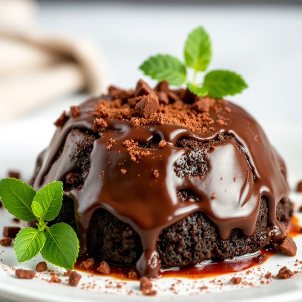 Smeltet sjokoladekake med ostekrem