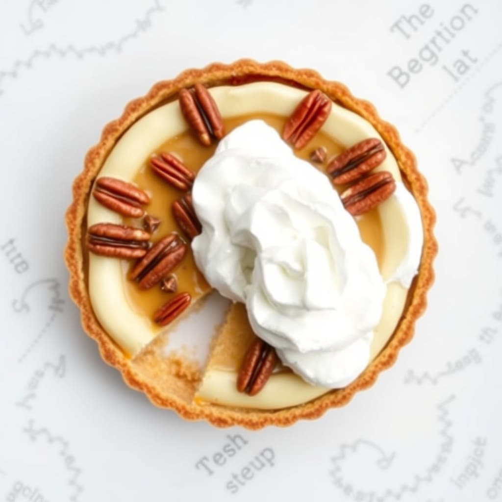 Smørkaramell- og pekannøttterte med skotsk-inspirert pisket krem