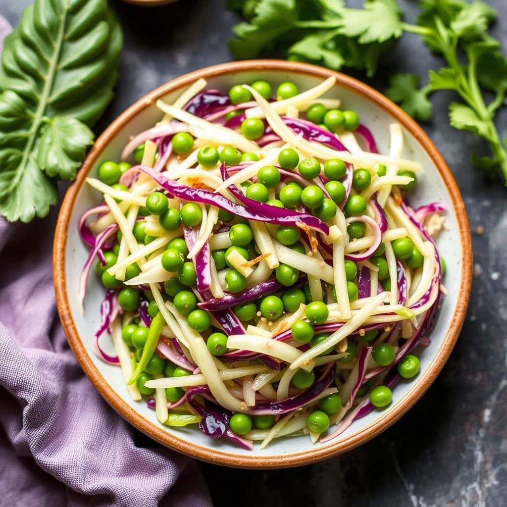 Snøerter og Napa-kålsalat