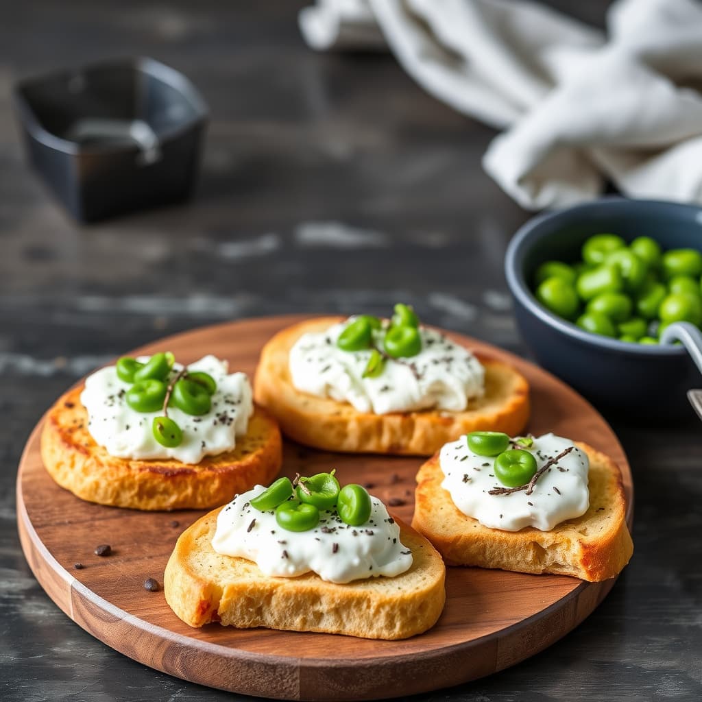 Snøerter og ricottacrostini