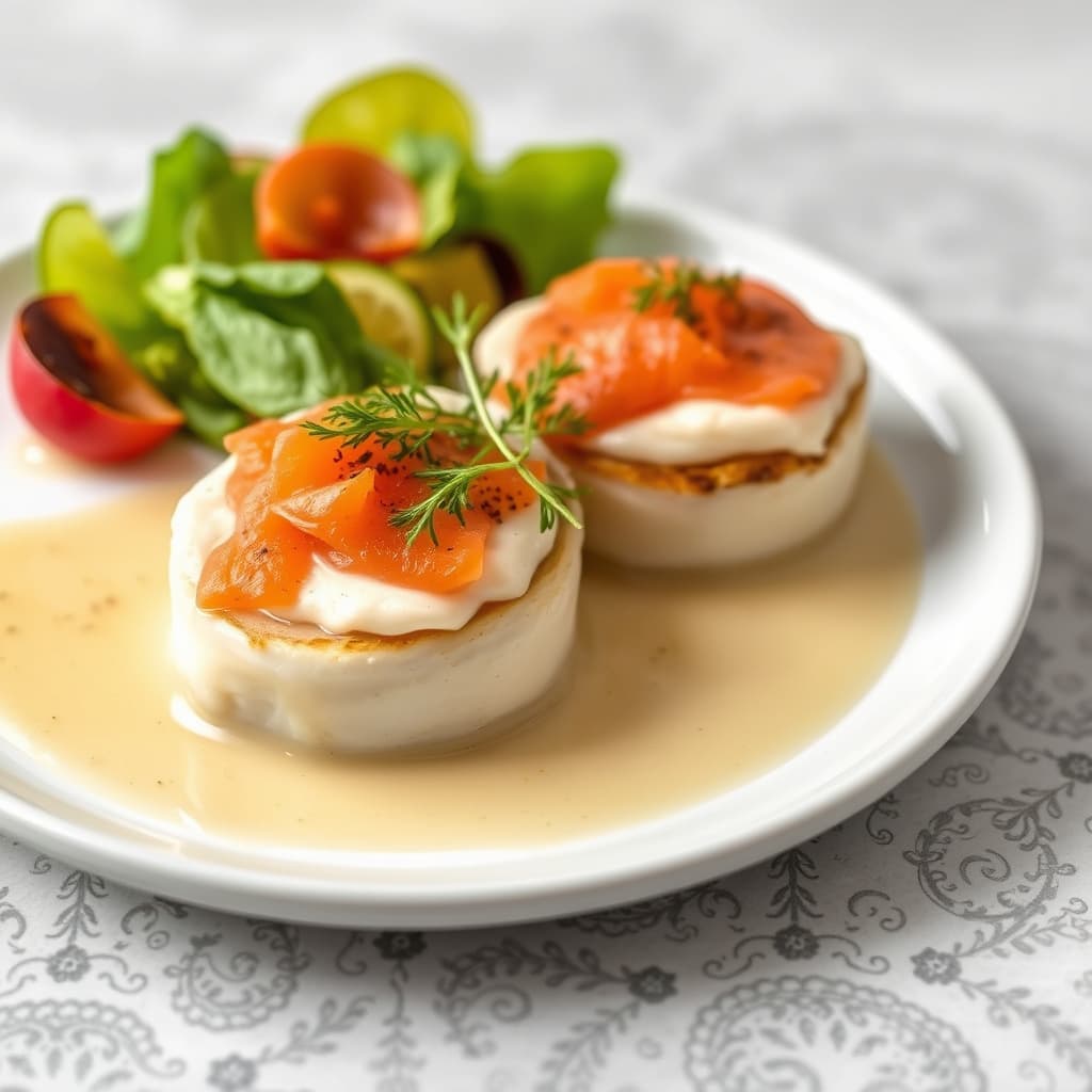 Solepaupiette med krabbe og røkt laks mousseline