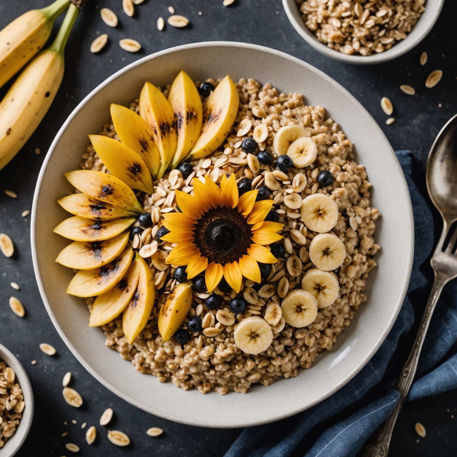 Solsikke, banan og havregrøt