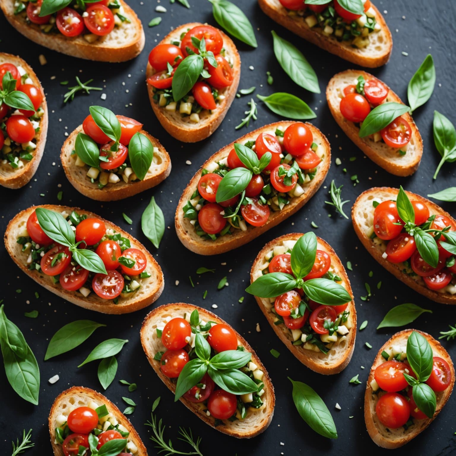 Sommer-salvie bruschetta-topping