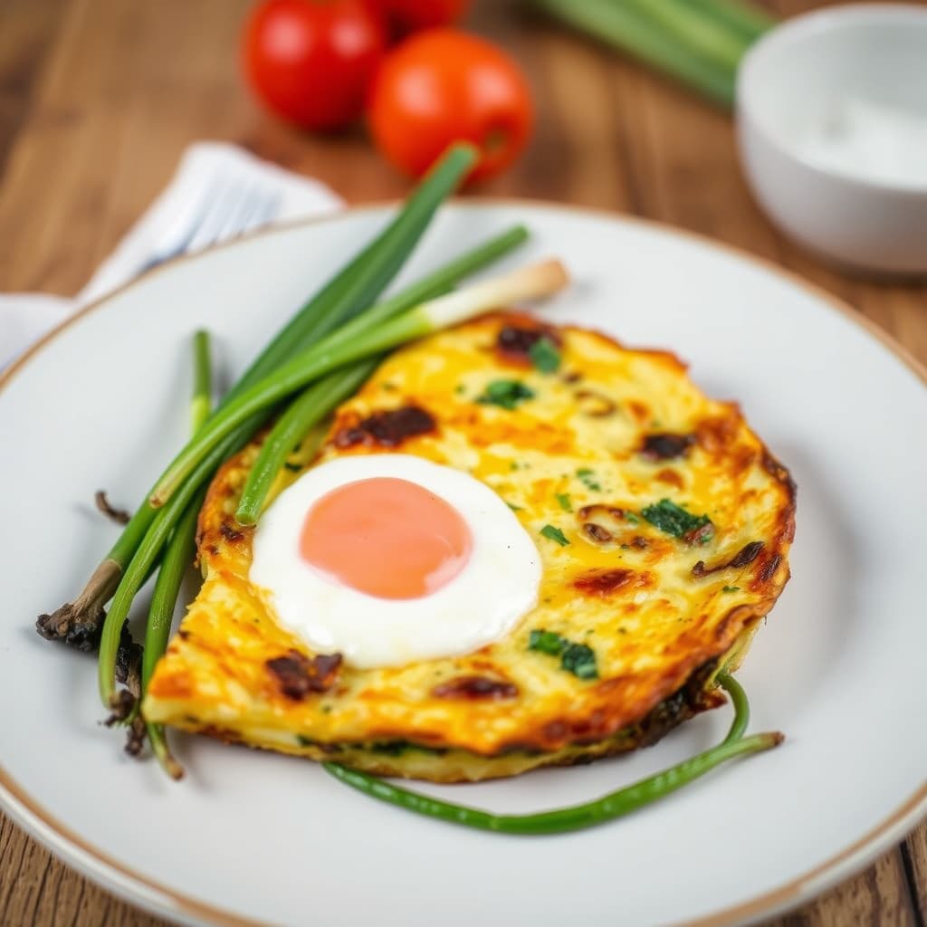 Søndagfrittata med sprøstekte purre