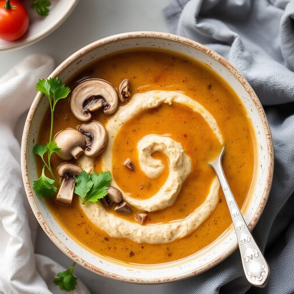 Sopp- og hummussuppe