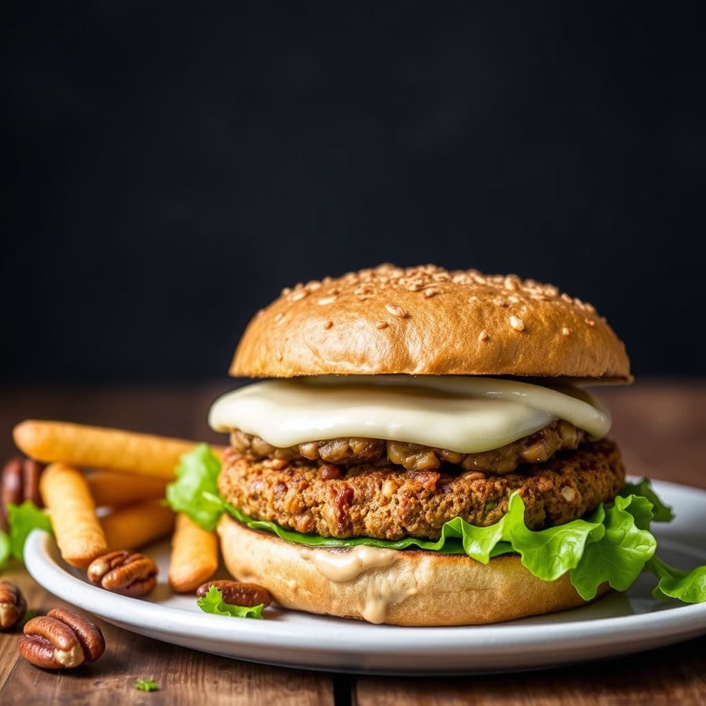 Sopp- og pekannøttburgere