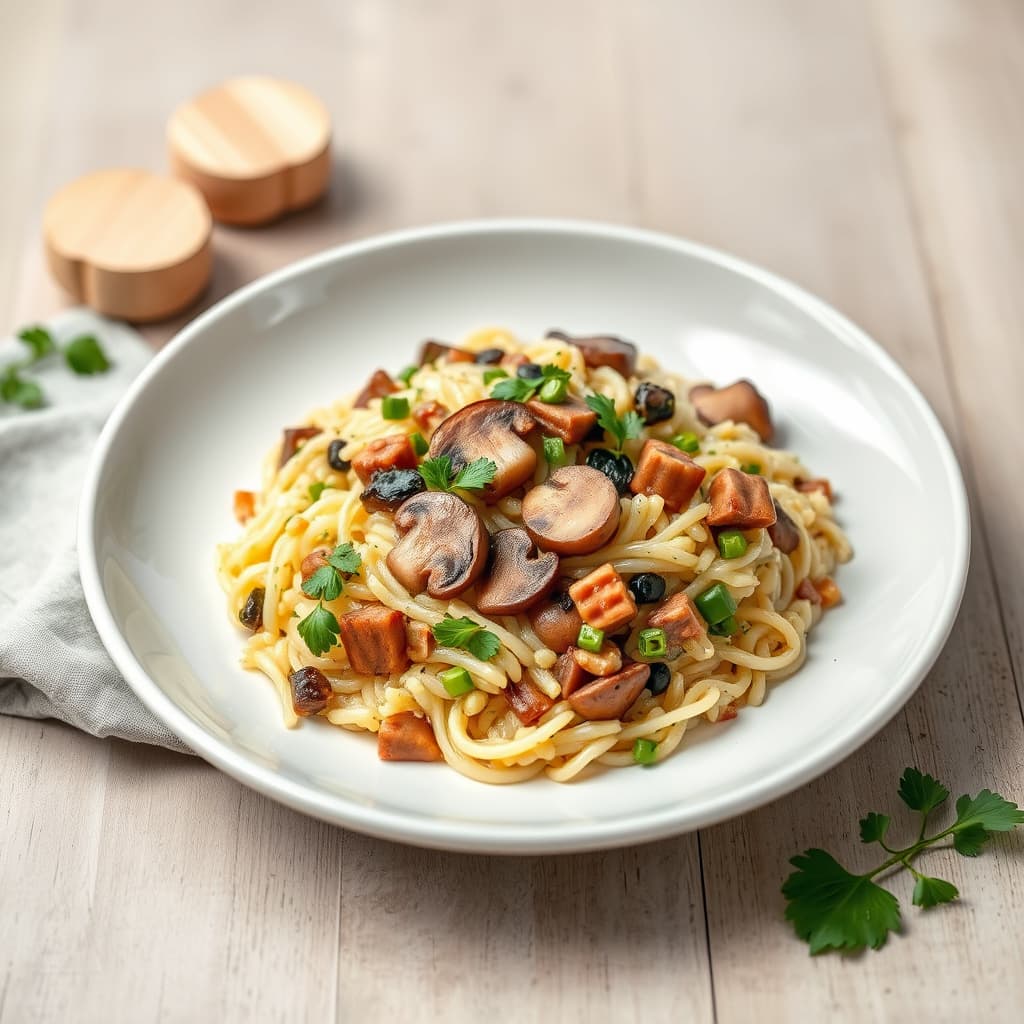 Sopp- og vårgrønnsaksrisotto