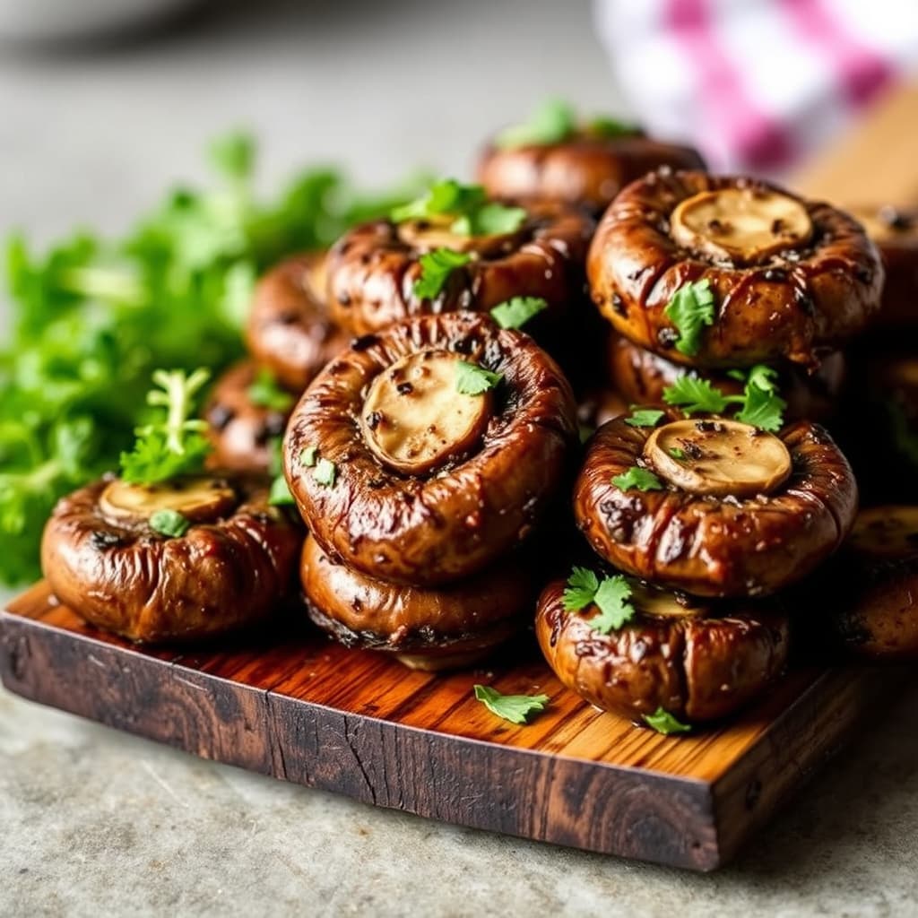 Sopp stekt på sedertreplate