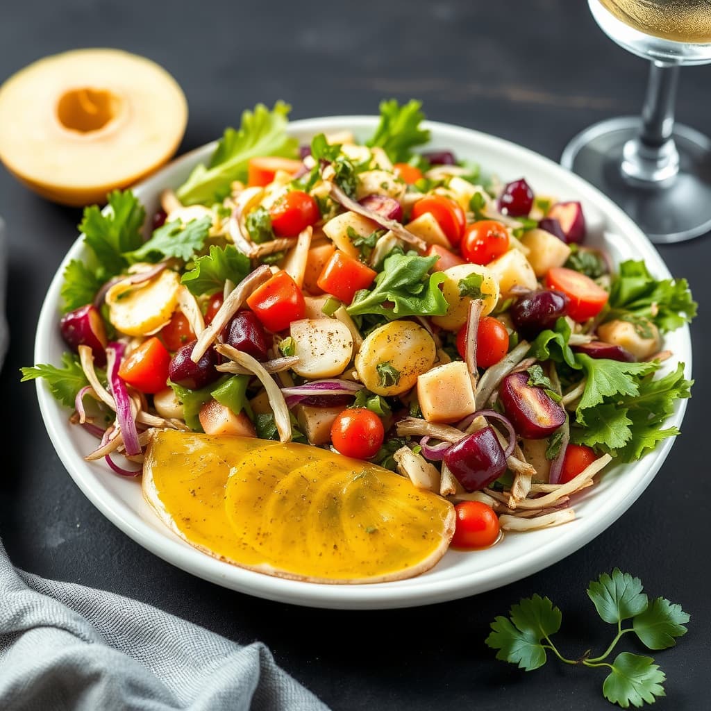 søppel-salat og champagne-vinaigrette
