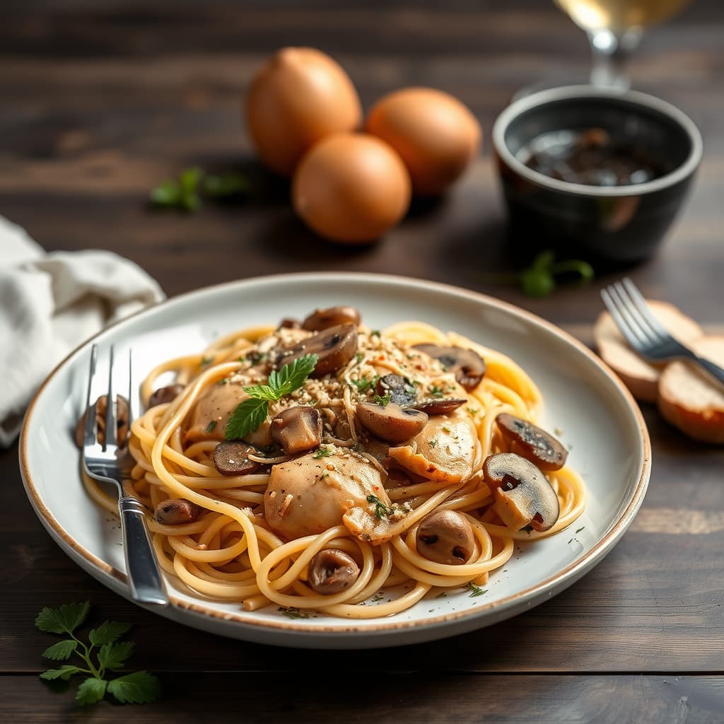 Soppmedaljongpasta med porcini-saus