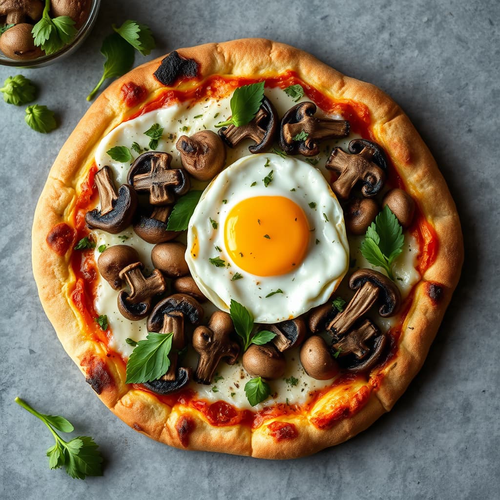 Sopppizza med vaktelegg